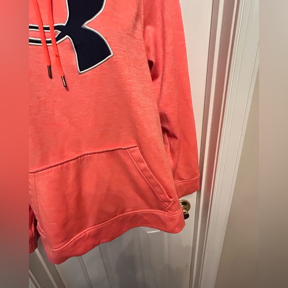 Under Armour Woman's Sweatshirt Small Bright Orange Graphic Hoodie Pullover - Picture 4 of 10